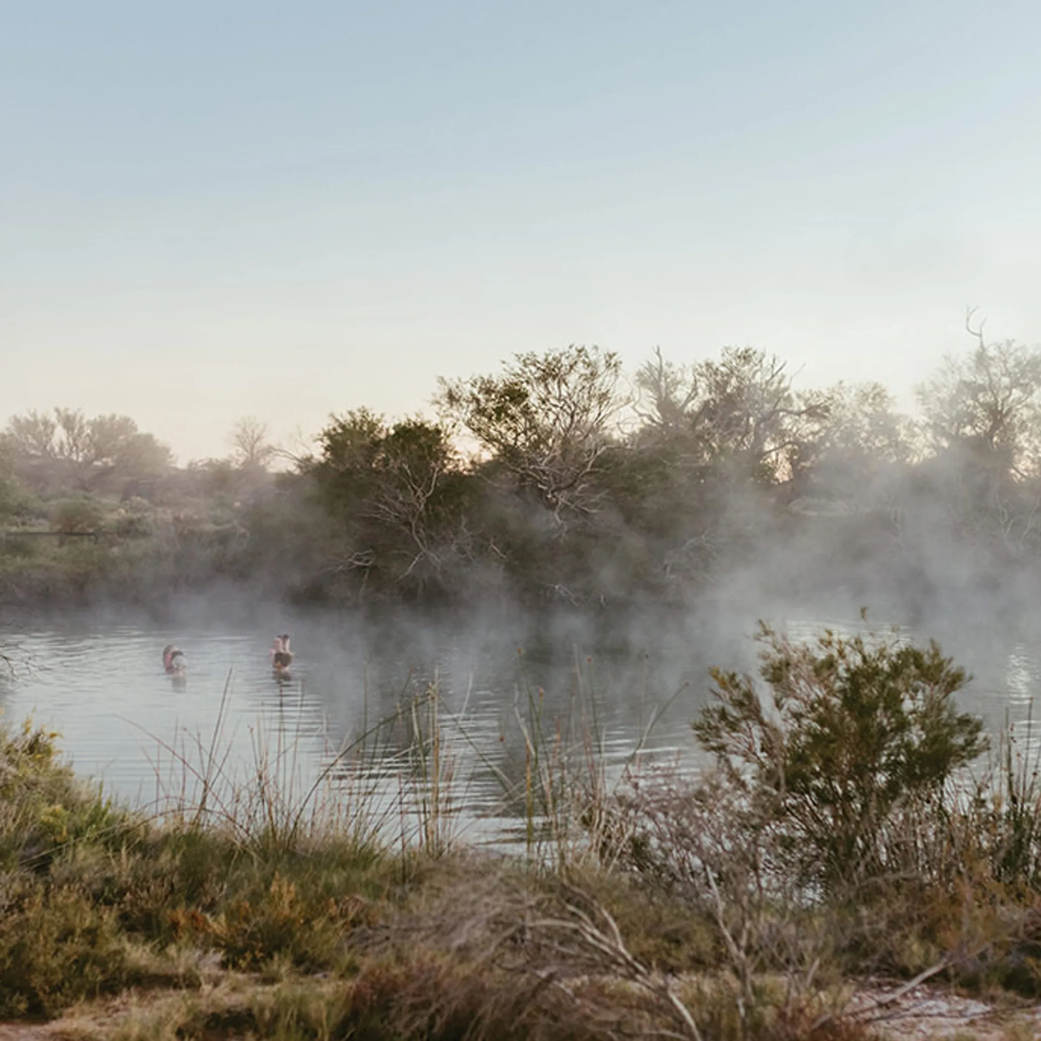 bathers in a natural hot spring
