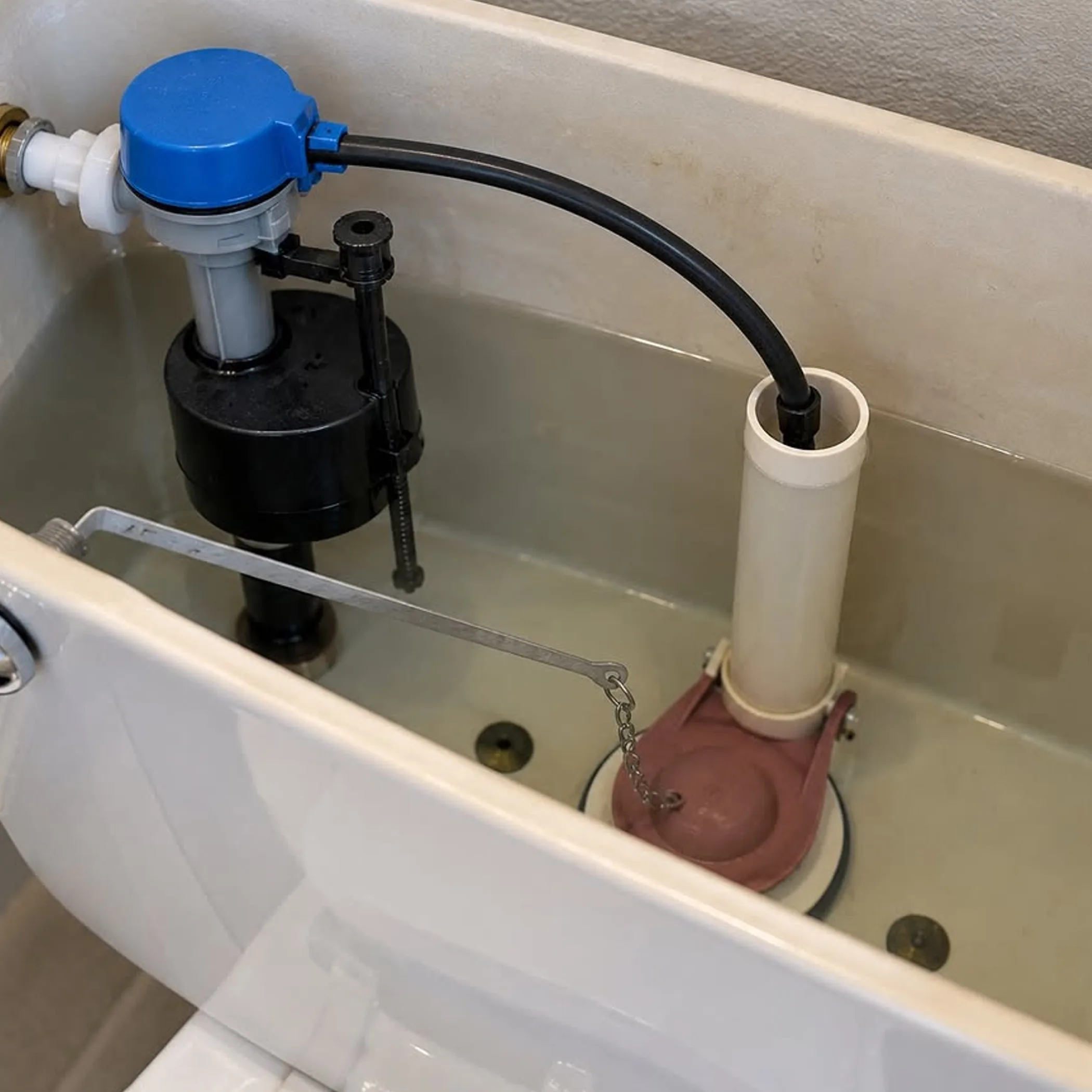 leak-prone plumbing valve and cistern mechanism