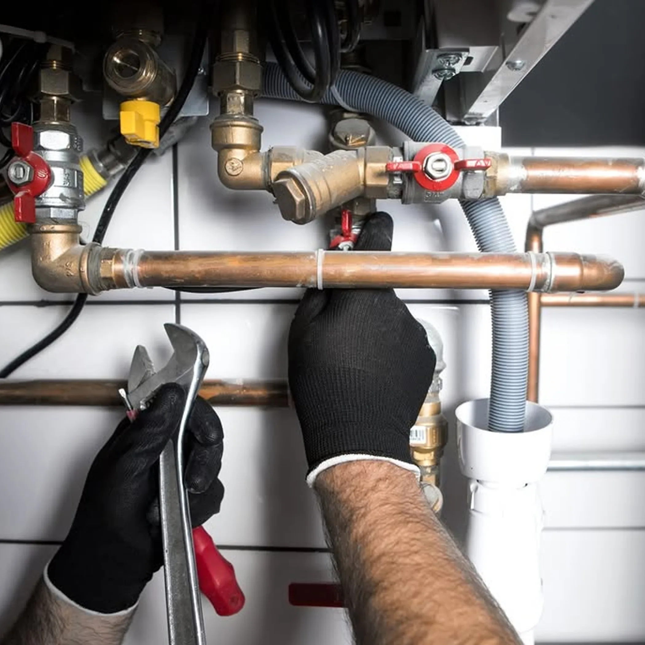 plumbing repair in progress